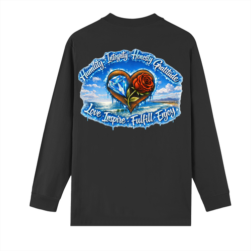 Cold blue lettering Long sleeve