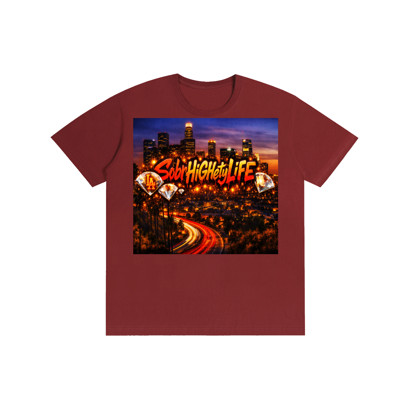 LA diamond night cityscape Cotton Unisex T-Shirt
