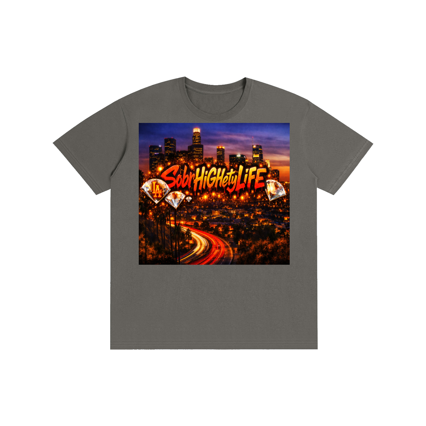LA diamond night cityscape Cotton Unisex T-Shirt