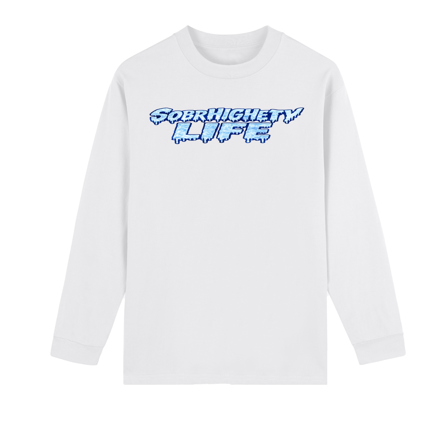 Cold blue lettering Long sleeve