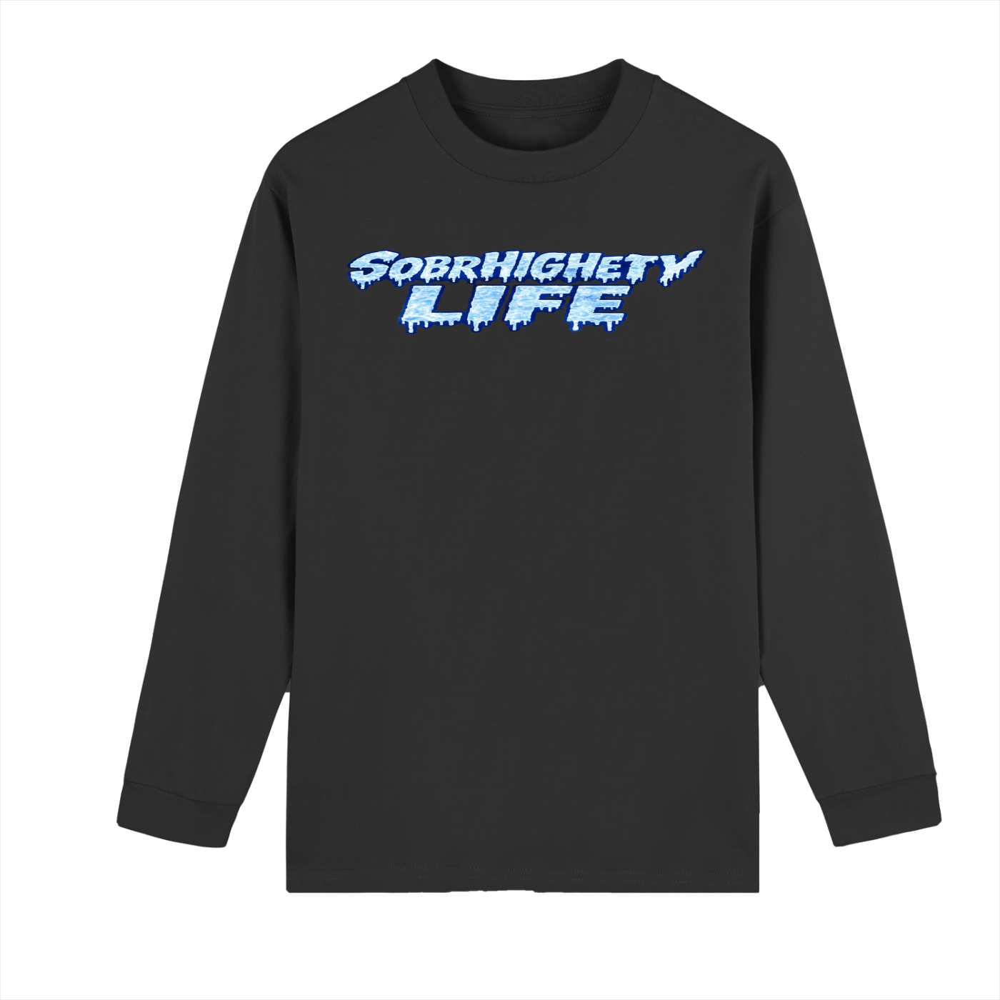 Cold blue lettering Long sleeve